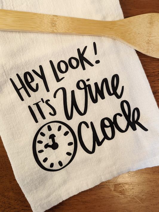 Wine O Clock Dish Towel