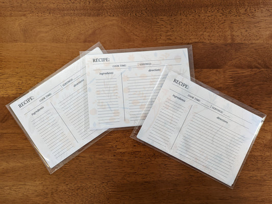 10 Pack- Recipe Cards