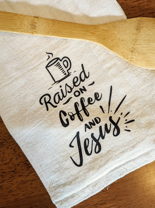 Coffee and Jesus Dish Towel